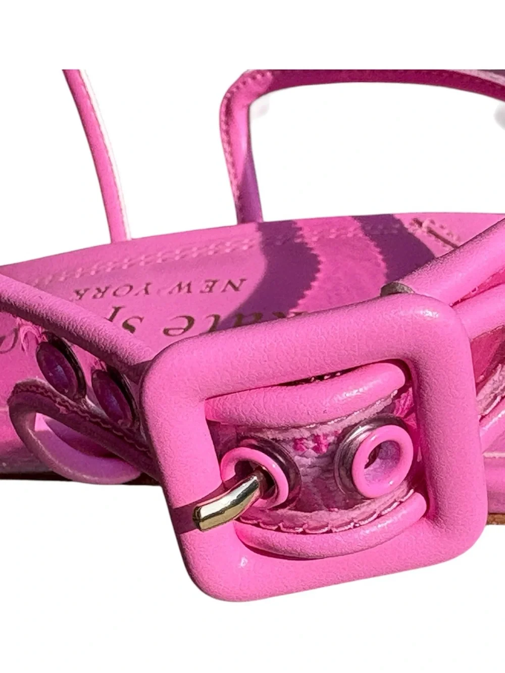 kate spade Milani Lucite Dress Square Toe Sandals Heels Carousel Pink
